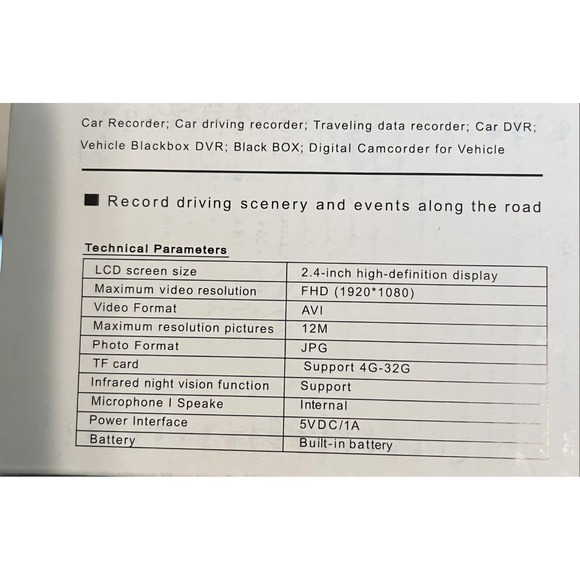 Vehicle Blackbox DVR Full HD 1080 Dash Cam w suction mount and USB connect black - Picture 4 of 6